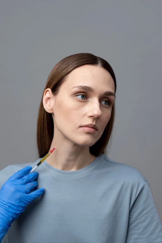 Médico evaluando la nariz de una paciente durante una valoración de rinomodelación.