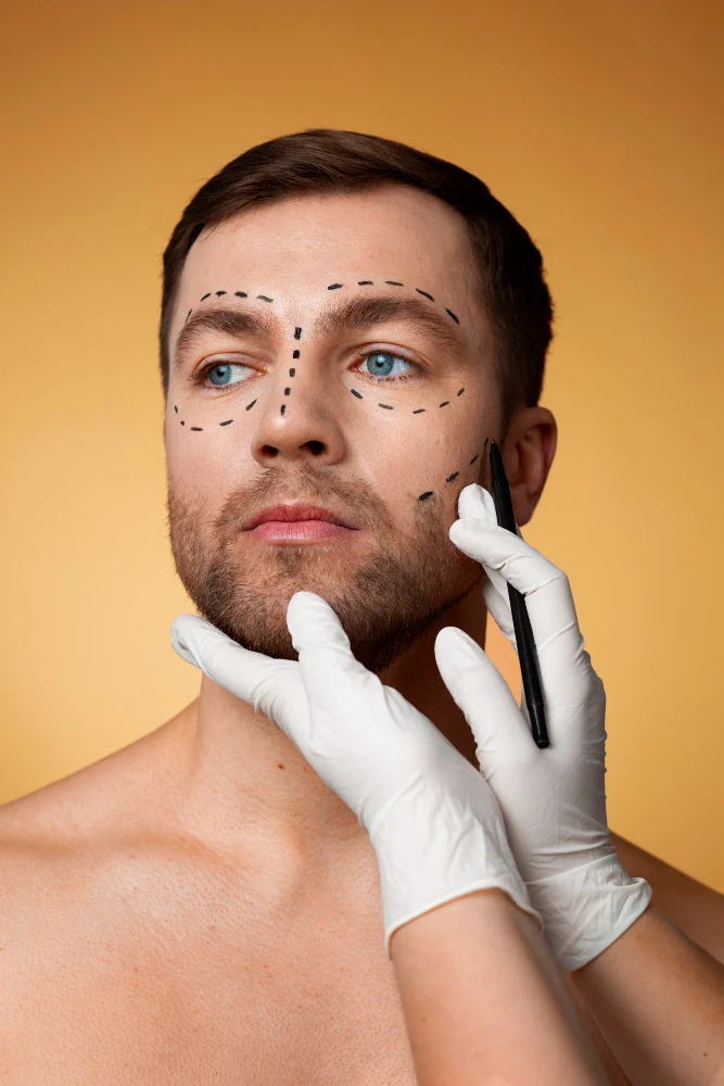 Médico evaluando el tabique nasal de una paciente durante una valoración estética.